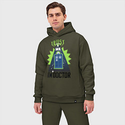 Мужской костюм оверсайз Trust me, i'm doctor who, цвет: хаки — фото 2
