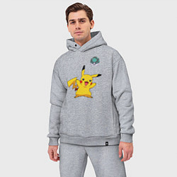 Мужской костюм оверсайз Pokemon pikachu 1, цвет: меланж — фото 2