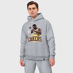 Мужской костюм оверсайз LeBron - Lakers, цвет: меланж — фото 2