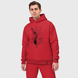 Мужской костюм оверсайз Polygonal deer, цвет: красный — фото 2