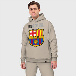 Мужской костюм оверсайз Barcelona FC, цвет: миндальный — фото 2