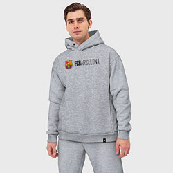 Мужской костюм оверсайз Barcelona FC, цвет: меланж — фото 2