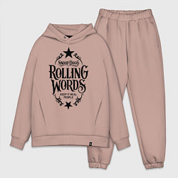 Мужской костюм оверсайз Snoop Dogg: Rolling Words, цвет: пыльно-розовый