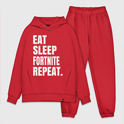 Мужской костюм оверсайз EAT SLEEP FORTNITE REPEAT, цвет: красный