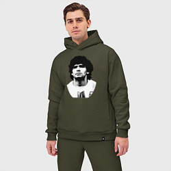 Мужской костюм оверсайз Диего Марадона, цвет: хаки — фото 2