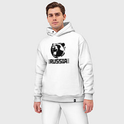 Мужской костюм оверсайз Russia, цвет: белый — фото 2