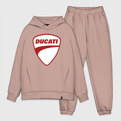 Мужской костюм оверсайз Ducati Logo Дукати Лого Z, цвет: пыльно-розовый