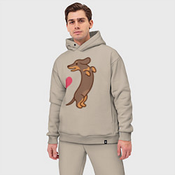 Мужской костюм оверсайз Такса, цвет: миндальный — фото 2