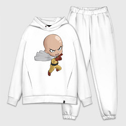 Мужской костюм оверсайз One Punch Man, цвет: белый