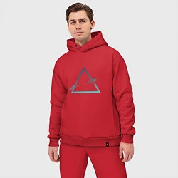 Мужской костюм оверсайз Абстрактный жидкий треугольник, цвет: красный — фото 2