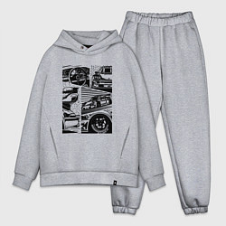 Мужской костюм оверсайз PORSCHE ПОРШЕ КОЛЛАЖ, цвет: меланж