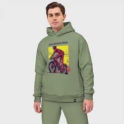 Мужской костюм оверсайз Mountain Bike велосипедист, цвет: авокадо — фото 2