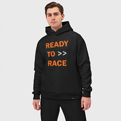 Мужской костюм оверсайз KTM READY TO RACE спина Z, цвет: черный — фото 2