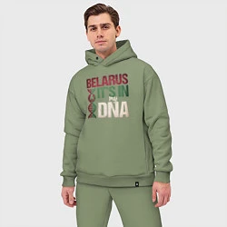 Мужской костюм оверсайз ДНК - Беларусь, цвет: авокадо — фото 2