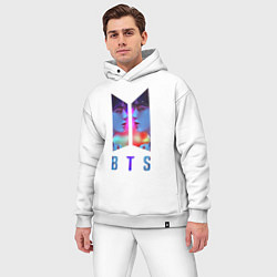 Мужской костюм оверсайз Logo BTS, цвет: белый — фото 2