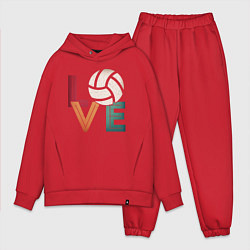 Мужской костюм оверсайз Любовь - Волейбол, цвет: красный