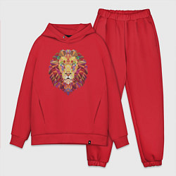 Мужской костюм оверсайз Lion Puzzle, цвет: красный