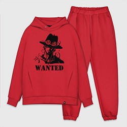 Мужской костюм оверсайз Портгас Д Эйс в розыске One Piece, цвет: красный