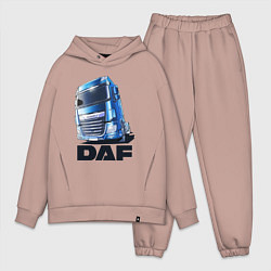 Мужской костюм оверсайз Daf Truck, цвет: пыльно-розовый