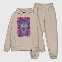 Мужской костюм оверсайз CYBERPUNK 2077 КИБЕРПАНК Z, цвет: миндальный