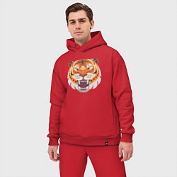 Мужской костюм оверсайз African Tiger, цвет: красный — фото 2