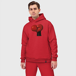Мужской костюм оверсайз Боксерские перчатки- сердце, цвет: красный — фото 2