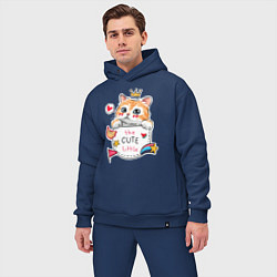 Мужской костюм оверсайз Котенок в кармане, цвет: тёмно-синий — фото 2