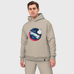 Мужской костюм оверсайз SPACE X CRS-5, цвет: миндальный — фото 2