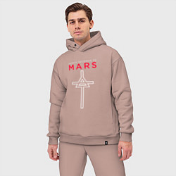 Мужской костюм оверсайз 30 Seconds To Mars, logo, цвет: пыльно-розовый — фото 2