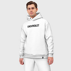 Мужской костюм оверсайз Chevrolet Лого Эмблема спина, цвет: белый — фото 2
