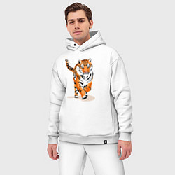 Мужской костюм оверсайз Властный хозяин джунглей, цвет: белый — фото 2