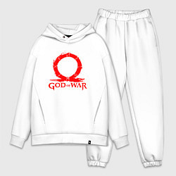 Мужской костюм оверсайз GOD OF WAR RED LOGO RAGNAROK, цвет: белый