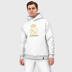 Мужской костюм оверсайз Real Madrid gold logo, цвет: белый — фото 2