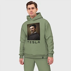 Мужской костюм оверсайз Тесла 2022, цвет: авокадо — фото 2
