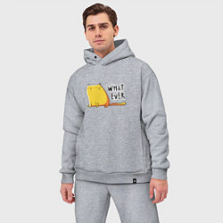 Мужской костюм оверсайз Кот Пофигист, цвет: меланж — фото 2