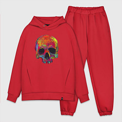 Мужской костюм оверсайз Cool color skull, цвет: красный