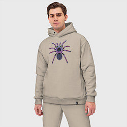 Мужской костюм оверсайз Огромный психоделический паук, цвет: миндальный — фото 2