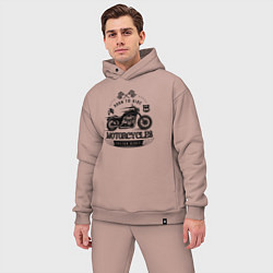 Мужской костюм оверсайз Motorcycle Born to ride, цвет: пыльно-розовый — фото 2