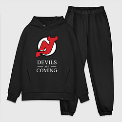 Мужской костюм оверсайз New Jersey Devils are coming Нью Джерси Девилз, цвет: черный