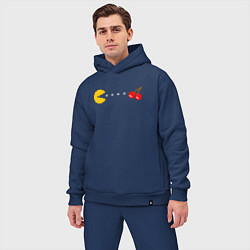 Мужской костюм оверсайз Pac-man 8bit, цвет: тёмно-синий — фото 2