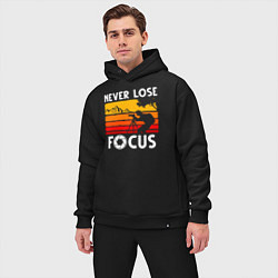 Мужской костюм оверсайз Never lose focus, цвет: черный — фото 2