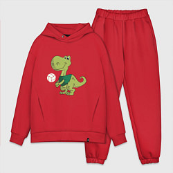 Мужской костюм оверсайз Volleyball Dinosaur, цвет: красный