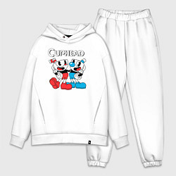 Мужской костюм оверсайз Cuphead Чашечки, цвет: белый