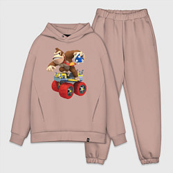 Мужской костюм оверсайз Donkey Kong Super Mario Nintendo, цвет: пыльно-розовый