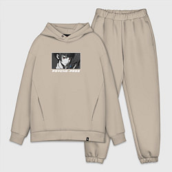 Мужской костюм оверсайз Грозная Аканэ, цвет: миндальный