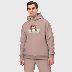 Мужской костюм оверсайз Otter nonsense, цвет: пыльно-розовый — фото 2