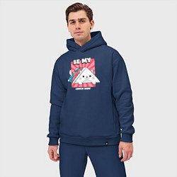 Мужской костюм оверсайз Кот - сэндвич, цвет: тёмно-синий — фото 2