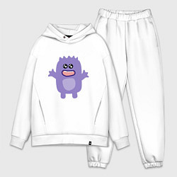 Мужской костюм оверсайз Purple monster, цвет: белый