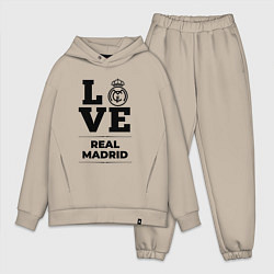 Мужской костюм оверсайз Real Madrid Love Классика, цвет: миндальный