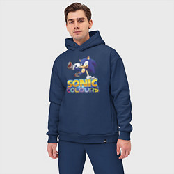 Мужской костюм оверсайз Sonic Colours Hedgehog Video game, цвет: тёмно-синий — фото 2